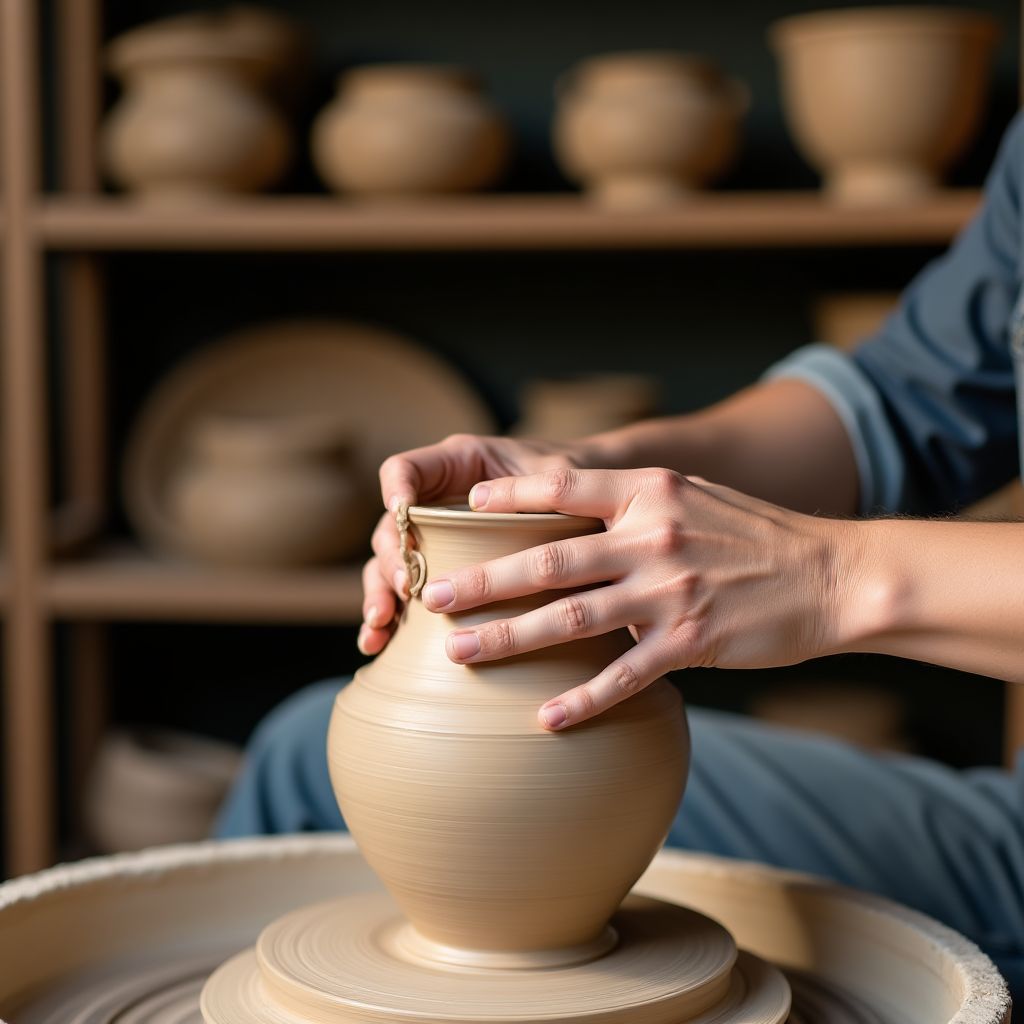 Alfarero trabajando en su taller
